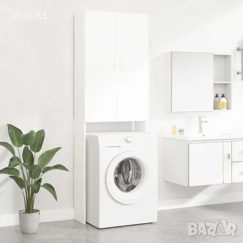 vidaXL Шкаф за пералня, бял, 64x25,5x190 см, снимка 5 - Шкафове - 56147863