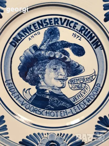 холандска порцеланова чиния  Delft , снимка 2 - Декорация за дома - 49332336