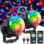 Комплект Mini Disco Ball Party Light 360° въртяща се LED RGB парти лампа с дистанционно диско топка, снимка 1