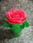 Хартиено цвете в саксия-ръчна изработка, снимка 1 - Изкуствени цветя - 31916418