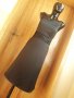Черна елегантна рокля под коляно С, снимка 3