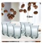 Комплект от 6 броя стъклени чаши, сервиз за кафе или чай, 150ml, снимка 1 - Сервизи - 44482182