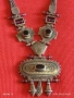 Колекционерско сребърно колие с ГРАНАТ,ОНИКС Японски стил ювелирна изработка 50804, снимка 2