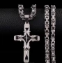 масивно Модно колие ланец с висулка кръст, снимка 4