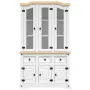 vidaXL Висок шкаф Corona, бял, 112x43x191,5 см, мексикански бор масив, снимка 4