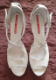 Бели летни официални обувки на ток, 42 размер!, снимка 6