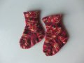 шарени плетени чорапи червено/жълто ходило 10, конч 8, снимка 2