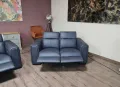 Сив кожен комплект дивани тройка и двойка с ел. релакс механизъм Mason, снимка 9