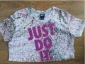 Nike Printed Cropped Just Do It T-Shirt - страхотна дамска тениска, снимка 3
