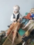 Capodimonte скулптура 45см/Каподимонте стара голяма порцеланова фигура-композиция/карета-любовници, снимка 7