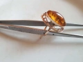 Руски златен пръстен с естествен кехлибар, снимка 3