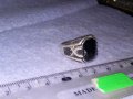 СКЪПОЦЕНЕН АВТОРСКИ СРЕБЪРЕН ПИРАТСКИ ПРЪСТЕН СРЕБРО 925 с НИЕЛО и ОГРОМЕН ФАСЕТИРАН МАРКАЗИТ 36405, снимка 15