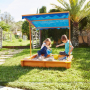 Детски пясъчник GINGER HOME, с регулируемeм, водоустойчив сенник-покривало anti-UV 30, дървен, 117х1, снимка 7