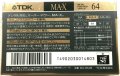 Аудио касета TDK MA-X 64 Made in Japan Type IV, снимка 2