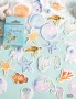 46 бр Морски морско дъно самозалепващи лепенки стикери за украса декор картонена торта парти, снимка 2