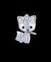 Outlet Sale Сребърен елемент "Kitty cat" с цвете,blue/нов