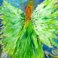 Картина - "Ангел на късмета", снимка 1 - Картини - 35038196