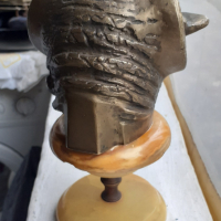 Овен - страхотна статуетка от бронз с постамент от оникс, снимка 3 - Антикварни и старинни предмети - 44657830