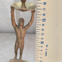 Стар метален свещник човешка фигура , снимка 2 - Други ценни предмети - 42242819