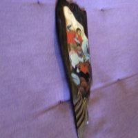 Икона тарикатска малка рисувана ръчно на дърво Свети Георги 202х65х10мм, снимка 4 - Икони - 42169986