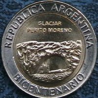 1 песо 2010(glaciar perito moreno), Аржентина, снимка 1 - Нумизматика и бонистика - 34495063