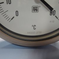 биметален термометър NUOVA FIMA Ø110mm G1/2 KL1 0/+200°C L- 100-300mm, снимка 3 - Резервни части за машини - 37104073