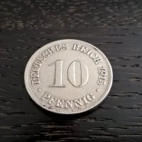 Райх монета - Германия - 10 пфенига | 1915г.; серия D, снимка 2 - Нумизматика и бонистика - 29335735