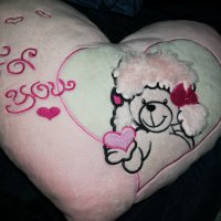 Възглавнички сърце, розов цвят с апликация агънце, снимка 1 - Играчки за стая - 30767815