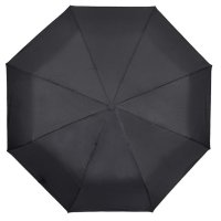 Автоматичен сгъваем чадър за дъжд Черен с кожена дръжка 36,5 см, снимка 1 - Други - 42876881