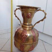 много релефна амфора ваза бронз и мед, снимка 6 - Антикварни и старинни предмети - 37966119