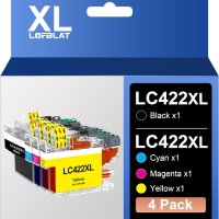 LOFBLAT LC422XL мастилени касети за Brother LC422 XL LC-422XLVAL черен/циан/магента/жълт, 4 бр., снимка 1 - Консумативи за принтери - 44386924