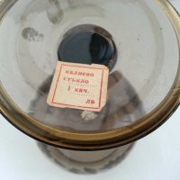 Чаша бокал бонбониера  с капак с позлата, снимка 2 - Антикварни и старинни предмети - 30149582