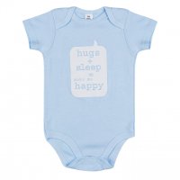Памучно бебешко боди Hugs+sleep , За момче, 18 - 24 месеца, Синьо, снимка 1 - Бодита за бебе - 40154206