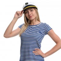 Дамски моряшки сет: тениска и капитанска шапка, снимка 9 - Тениски - 29975136
