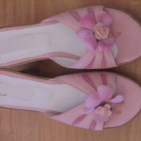 Дамски нежни розови чехли с висока подметка, № 38, , снимка 1 - Чехли - 30550719