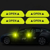 4бр. Светлоотразителнни стикери Open за Автомобил - Зелено, снимка 1 - Аксесоари и консумативи - 33882651
