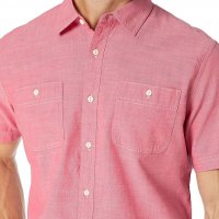 Amazon Essentials Regular-Fit риза Chambray с къс ръкав НОВА, снимка 2 - Ризи - 34931253