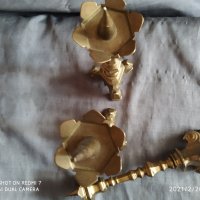 три барокови свещника от бронз, снимка 5 - Антикварни и старинни предмети - 31965673