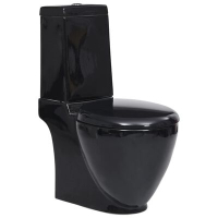 vidaXL Керамична тоалетна задно оттичане черна（SKU:140298, снимка 1 - Други - 44594326
