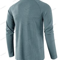 Мъжка едноцветна вафлена тениска с дълъг ръкав Henley, 8цвята - 023, снимка 18 - Тениски - 42069624
