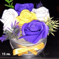Букет от сапунени рози , снимка 3 - Романтични подаръци - 36791392