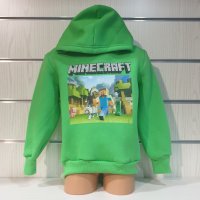 Нов детски суичър в зелен цвят с дигитален печат MINECRAFT, снимка 6 - Детски анцузи и суичери - 38484022