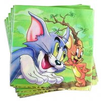 Том и Джери Tom and Jerry сини 10 парти салфетки рожден ден, снимка 2 - Аксесоари за кухня - 37359719
