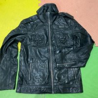 ''SuperDry Leather Ryan Bomber Jacket''оригинално мъжко кожени яке S-М размер, снимка 1 - Якета - 38509841