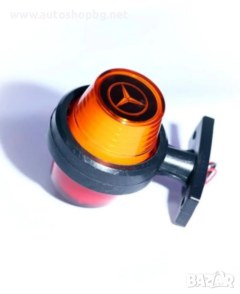 LED ЛЕД страничен габарит рогче 12 -24V неон ефект с лого Mercedes, снимка 1