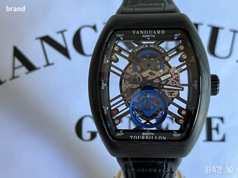 ПРОМО Уникален часовник Franck Muller серия Vanguard CARBON механичен клас 6А+, снимка 1