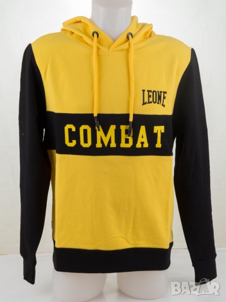 Мъжки суитшърт в черно и жълто марка Leone - L, снимка 1