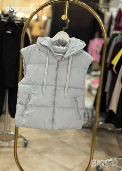 Елек със силиконов пух  в Сиво и Черно, снимка 1