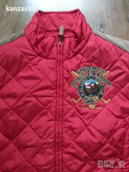 Polo Ralph Lauren Equestrian Vest Suede Trim White Quilted Full Zip - страхотен дамски елек ХЛ, снимка 1