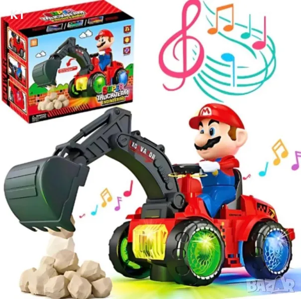 Интерактивна играчка трактор Супер Марио, музикален и светещ, снимка 1